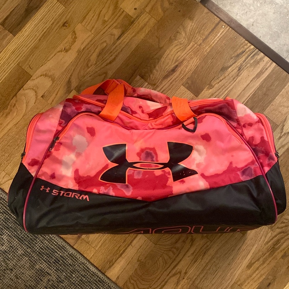 Under Armour Duffle Bag Pink Purple Orange Tie Dye UA Storm Travel Bag
